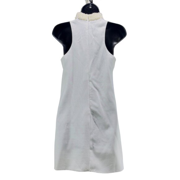 LULUS Women's Dress White Sleeveless Pearl Embellished Neckline Stretch Size XS - Picture 4 of 16